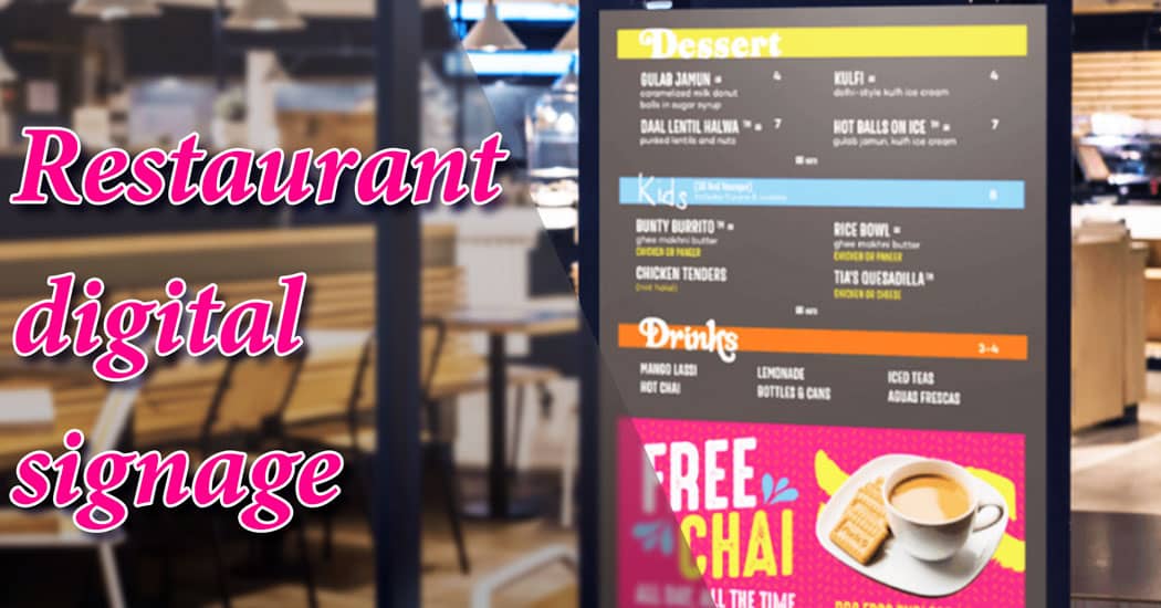 Restaurant digital signage