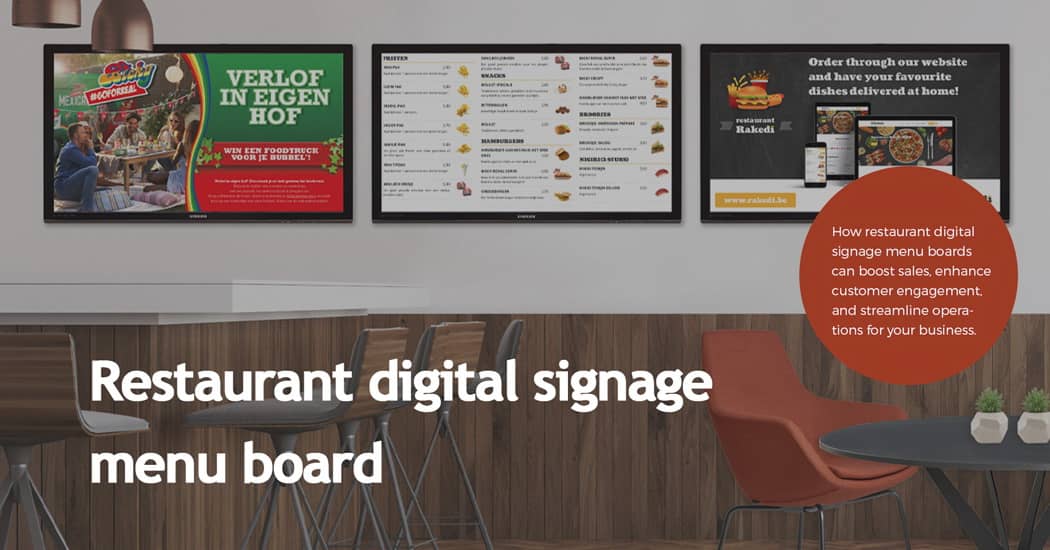Restaurant digital signage menu board