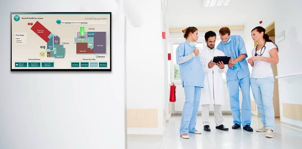 Digital Wayfinding Display for Hospital Communications