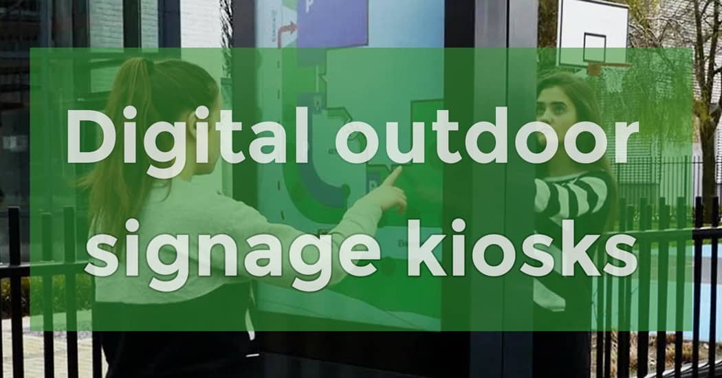 Digital outdoor signage kiosks