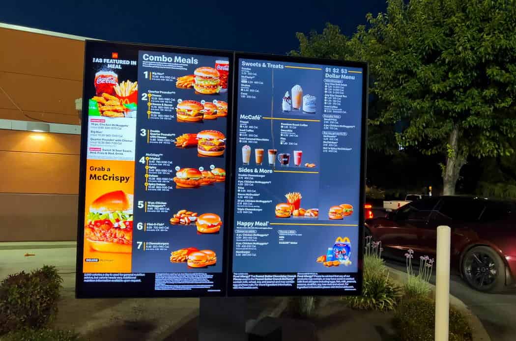 Drive-thru Digital Menu Boards