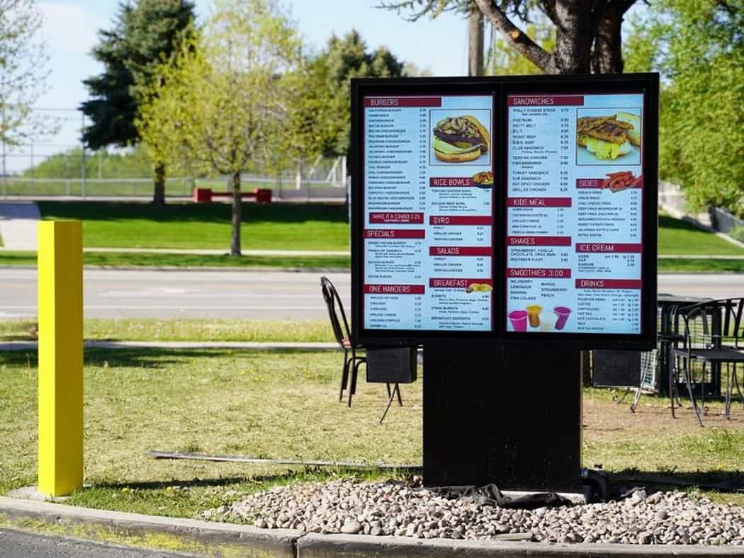 Digital menu boards for drive thru