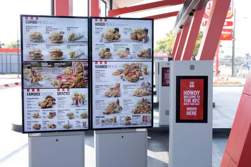 Digital menu boards for drive thru