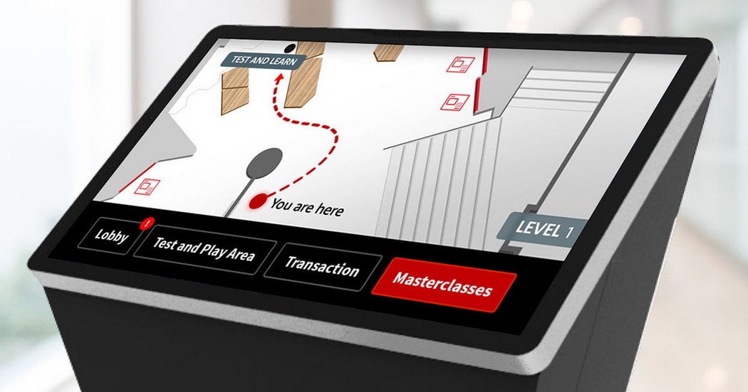Wayfinding touch screen kiosk