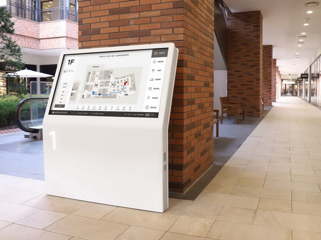Wayfinding touch screen kiosk