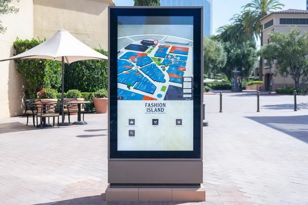 Wayfinding touch screen kiosk